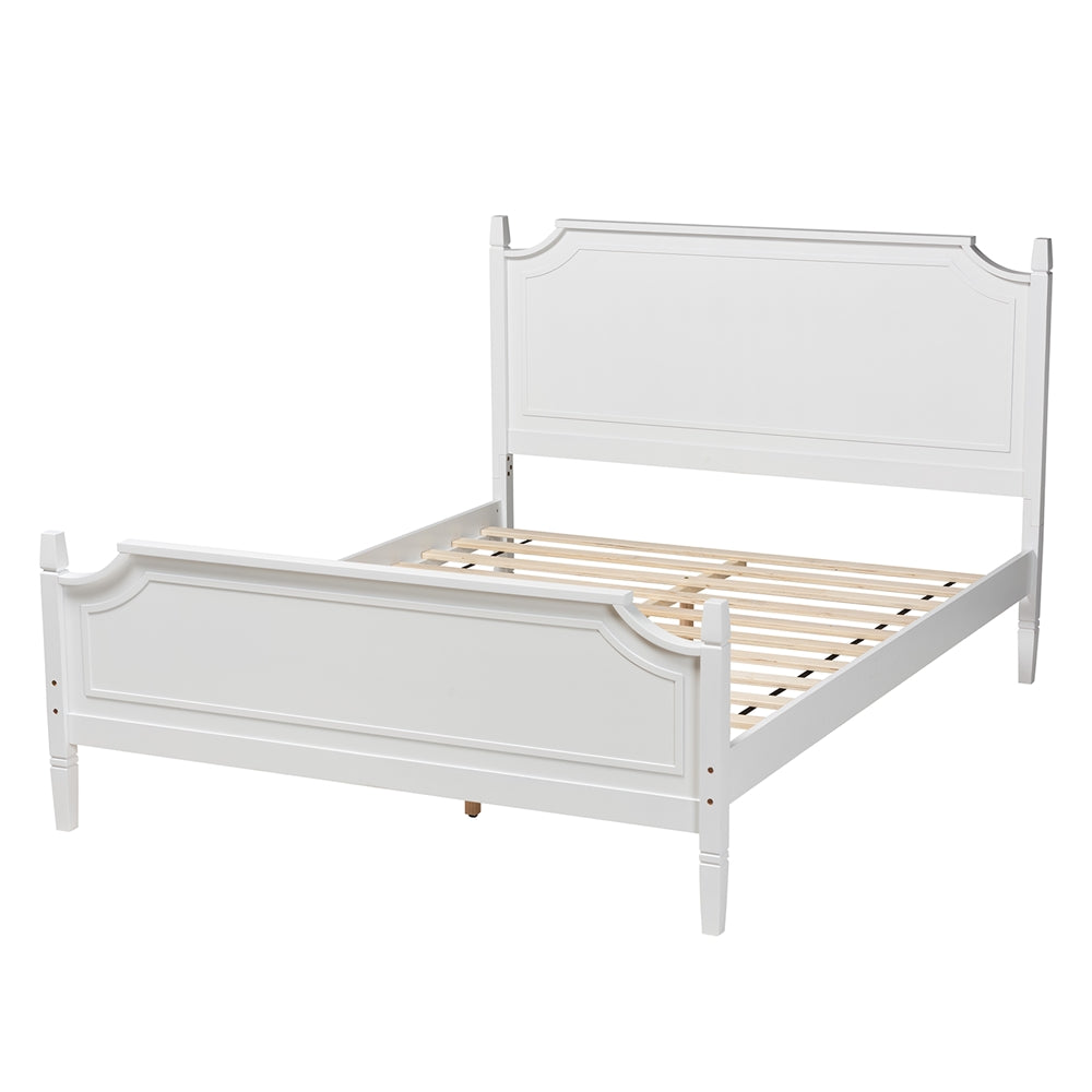 Mariana Classic And Traditional White Finished Wood Queen Size Platform Bed