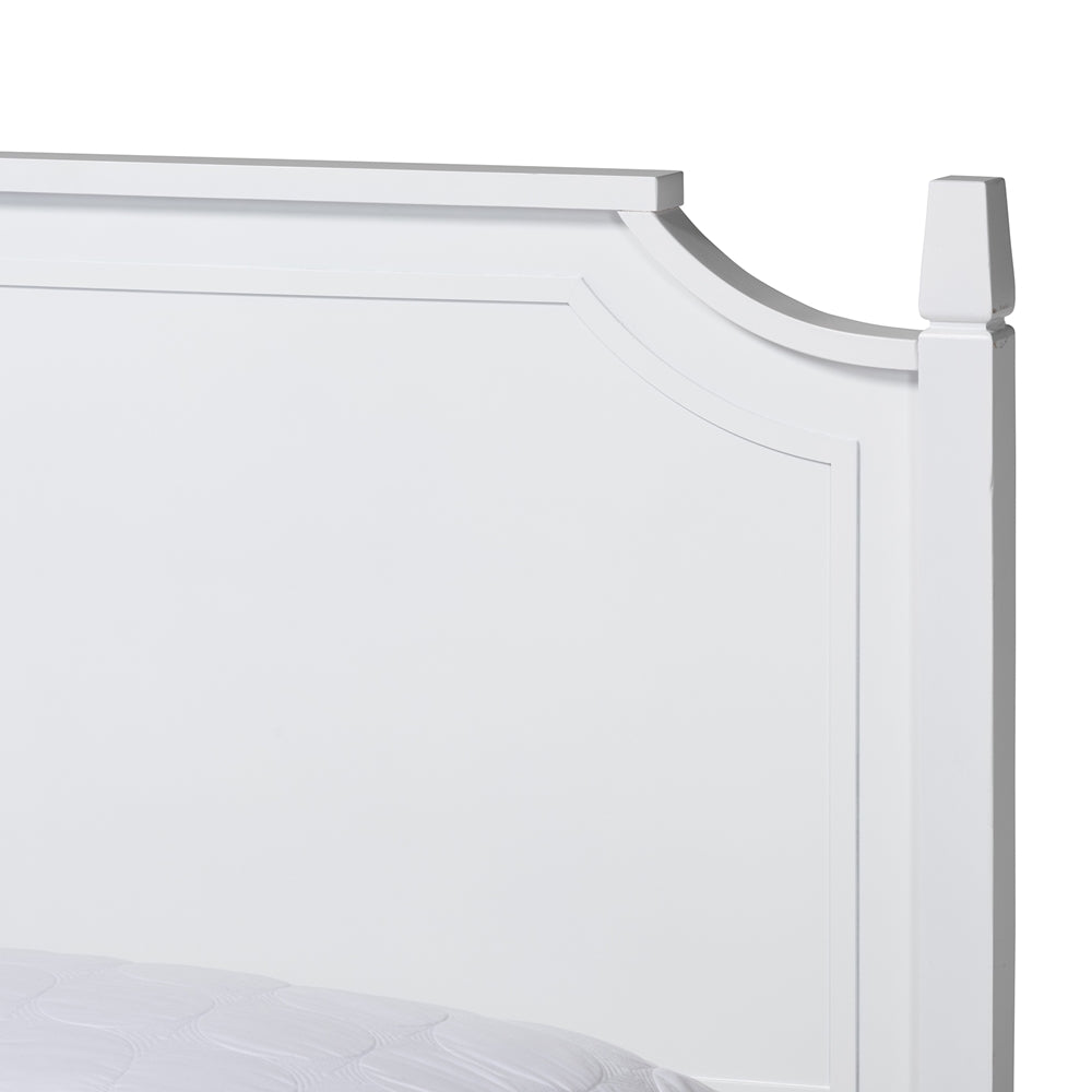 Mariana Classic And Traditional White Finished Wood Queen Size Platform Bed