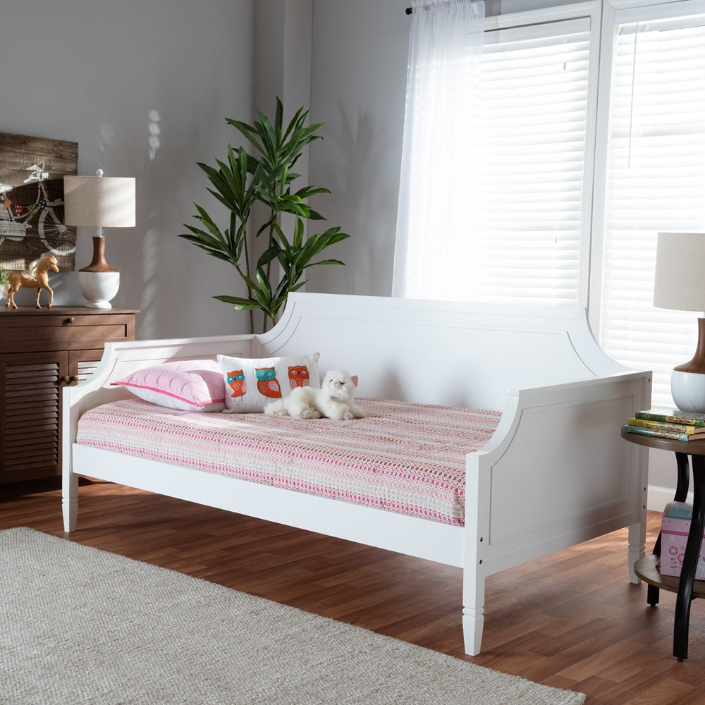 Mariana Classic And Traditional White Finished Wood Full Size Daybed