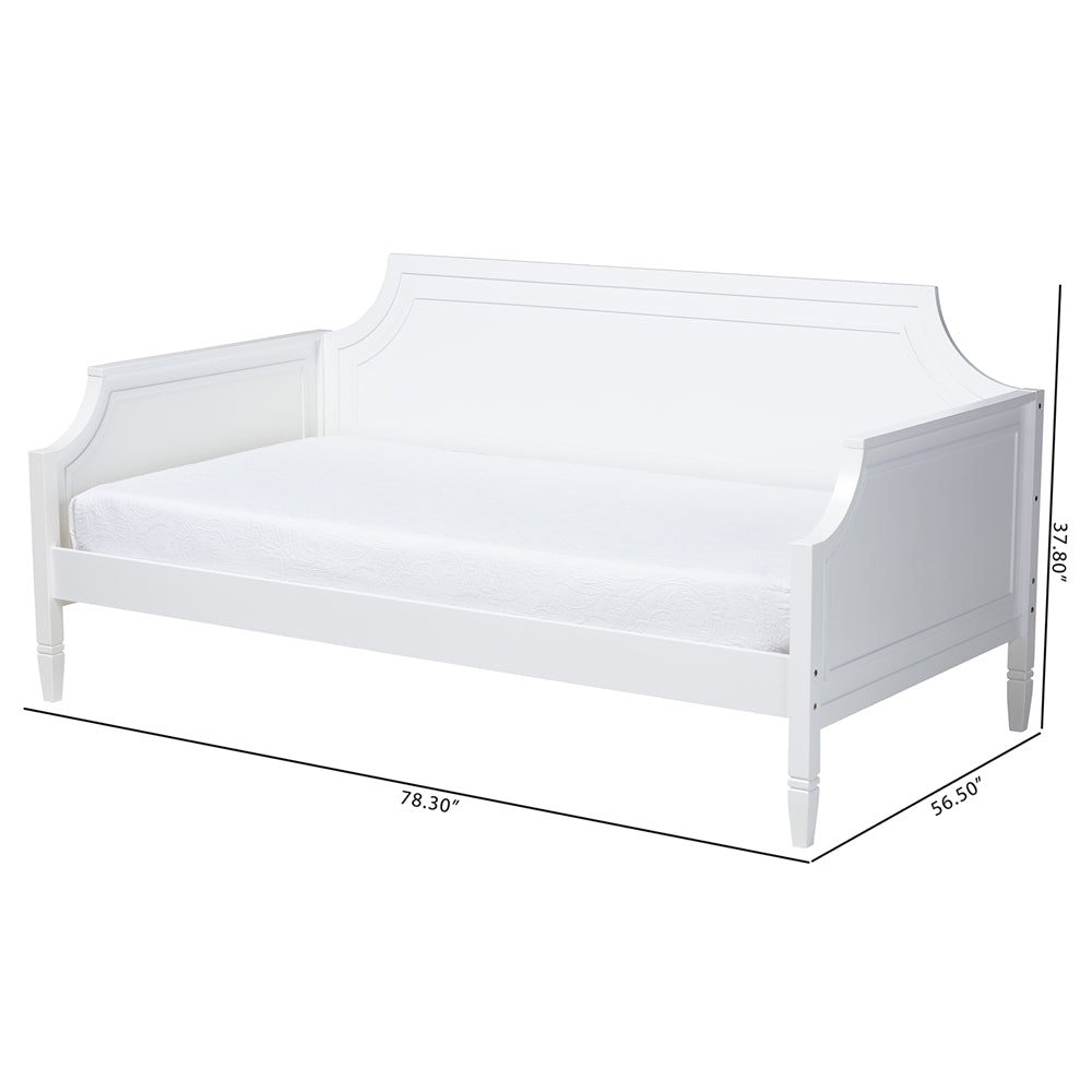 Mariana Classic And Traditional White Finished Wood Full Size Daybed