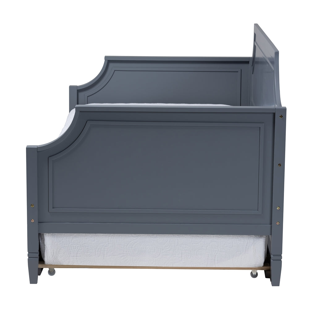 Mariana Classic And Traditional Grey Finished Wood Full Size Daybed With Twin Size Trundle