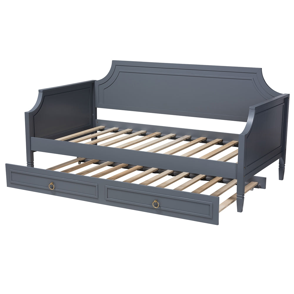 Mariana Classic And Traditional Grey Finished Wood Full Size Daybed With Twin Size Trundle