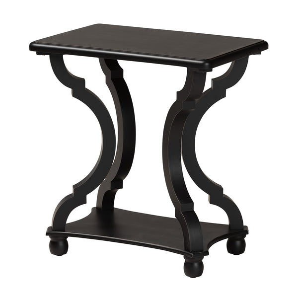 Cianna Classic and Traditional Black Wood End Table