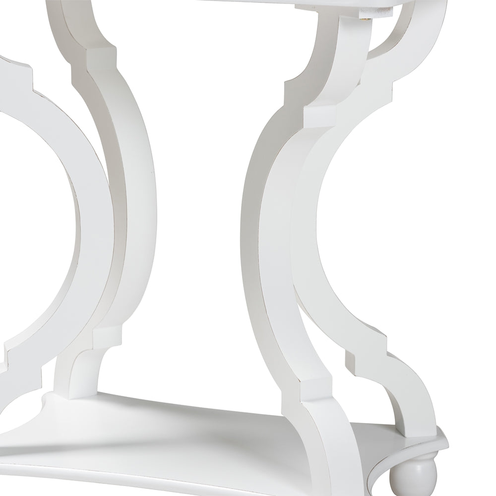 Cianna Classic and Traditional White Wood End Table