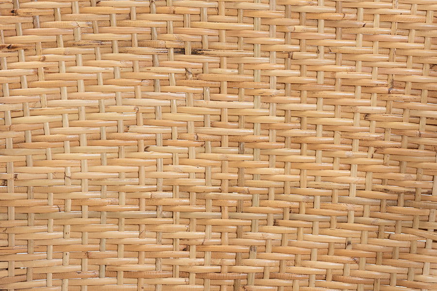 bali & pari Genna Modern Bohemian Natural Brown Finished Rattan Dining Chair