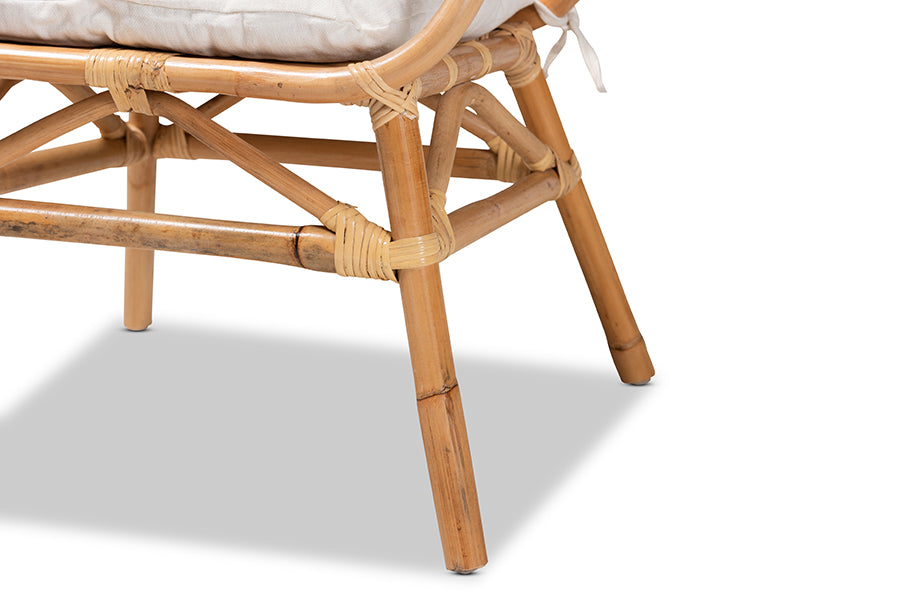 bali & pari Benicia Modern Bohemian Natural Brown Rattan Dining Chair