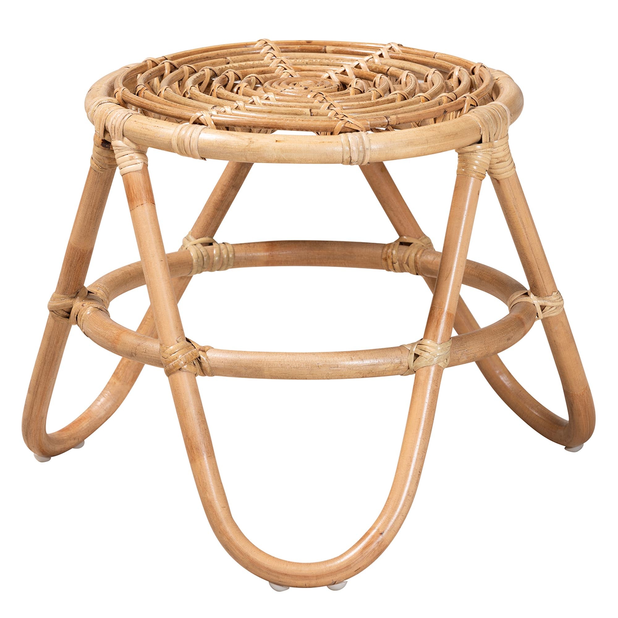 Jacinda Modern Bohemian Natural Brown Rattan End Table