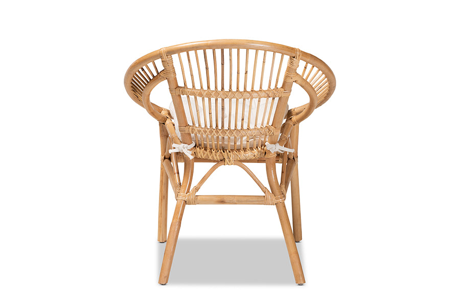 bali & pari Adrina Modern Bohemian Natural Brown Rattan Dining Chair