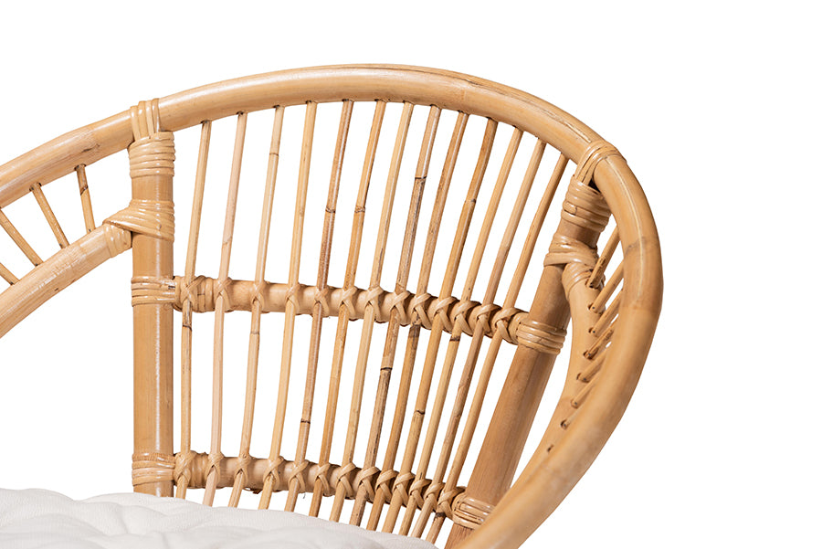 bali & pari Adrina Modern Bohemian Natural Brown Rattan Dining Chair