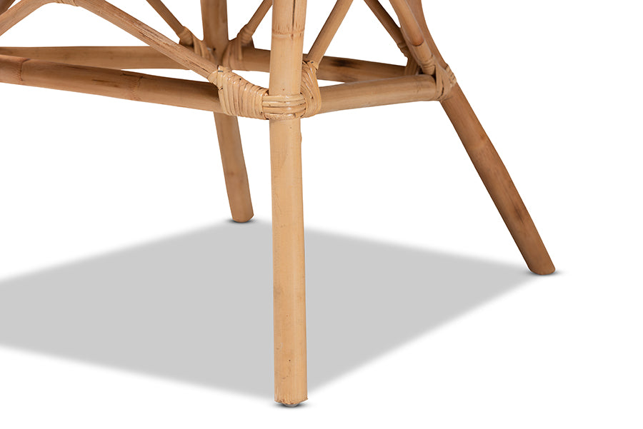 bali & pari Adrina Modern Bohemian Natural Brown Rattan Dining Chair