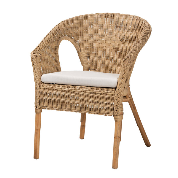 Abbey Modern Bohemian Brown Antique Rattan Dining Chair