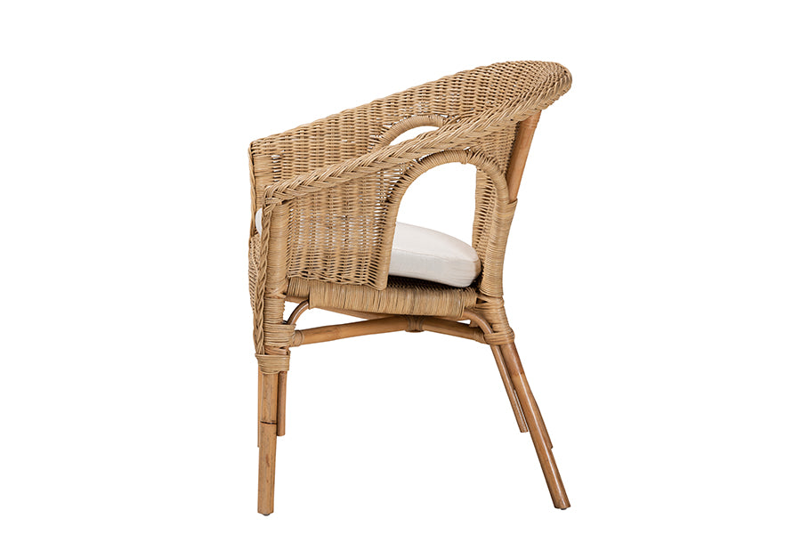 Abbey Modern Bohemian Brown Antique Rattan Dining Chair