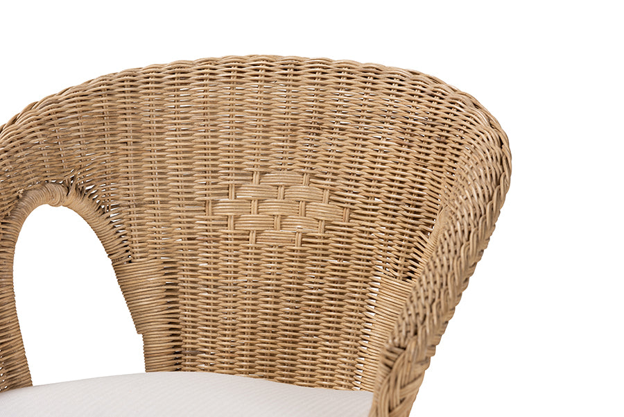 Abbey Modern Bohemian Brown Antique Rattan Dining Chair