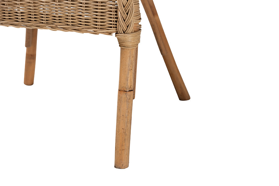 Abbey Modern Bohemian Brown Antique Rattan Dining Chair