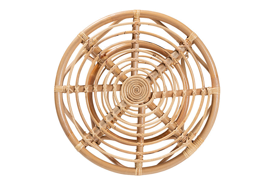 Cariel Modern Bohemian Natural Brown Rattan Coffee Table