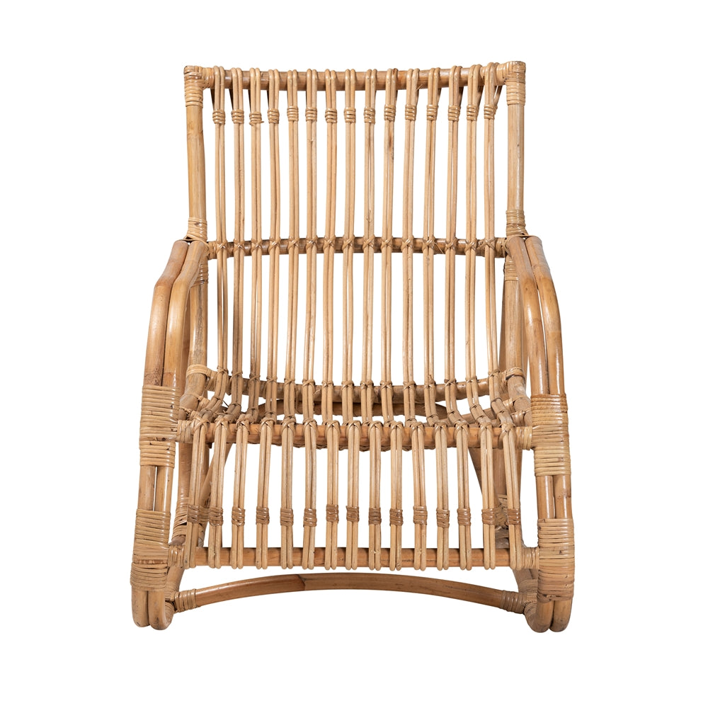 bali & pari Blanca Modern Bohemian Natural Rattan Accent Chair