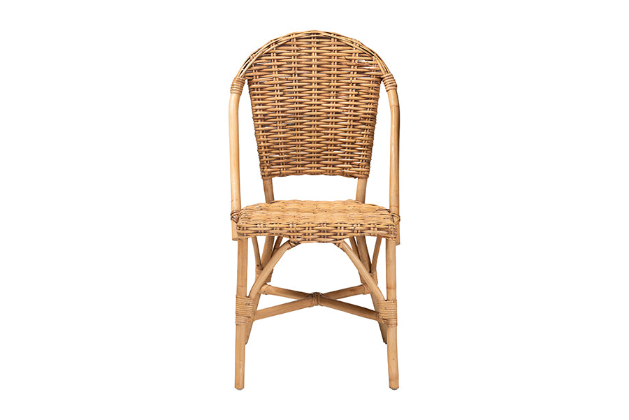 bali & pari Neola Modern Bohemian Natural Rattan Dining Chair