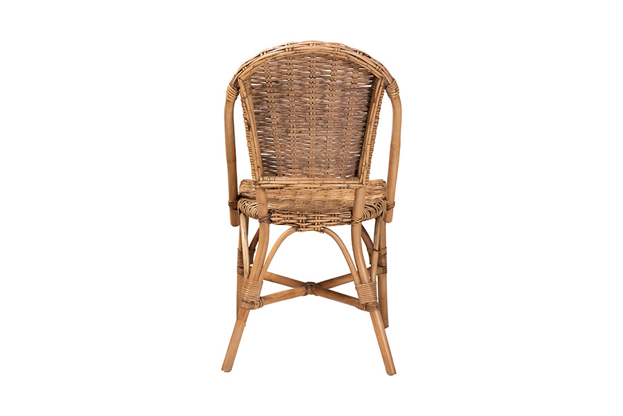 bali & pari Neola Modern Bohemian Natural Rattan Dining Chair