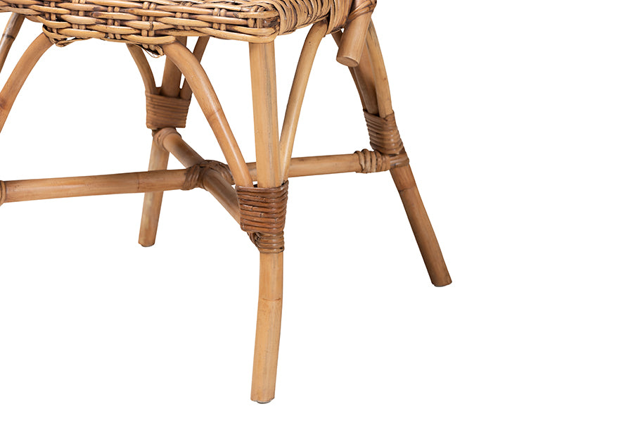 bali & pari Neola Modern Bohemian Natural Rattan Dining Chair