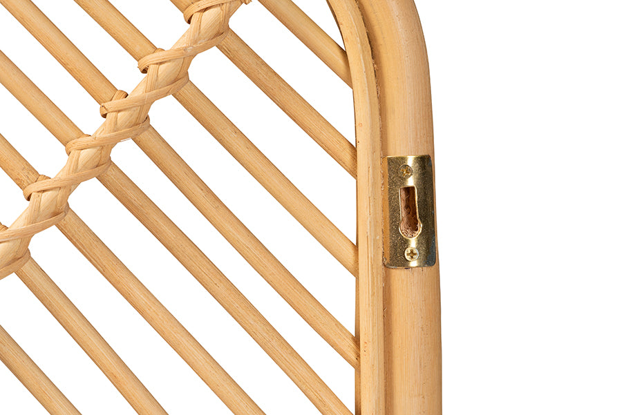 bali & pari Sakina Modern Bohemian Natural Brown Rattan Queen Size Wall-mount Headboard