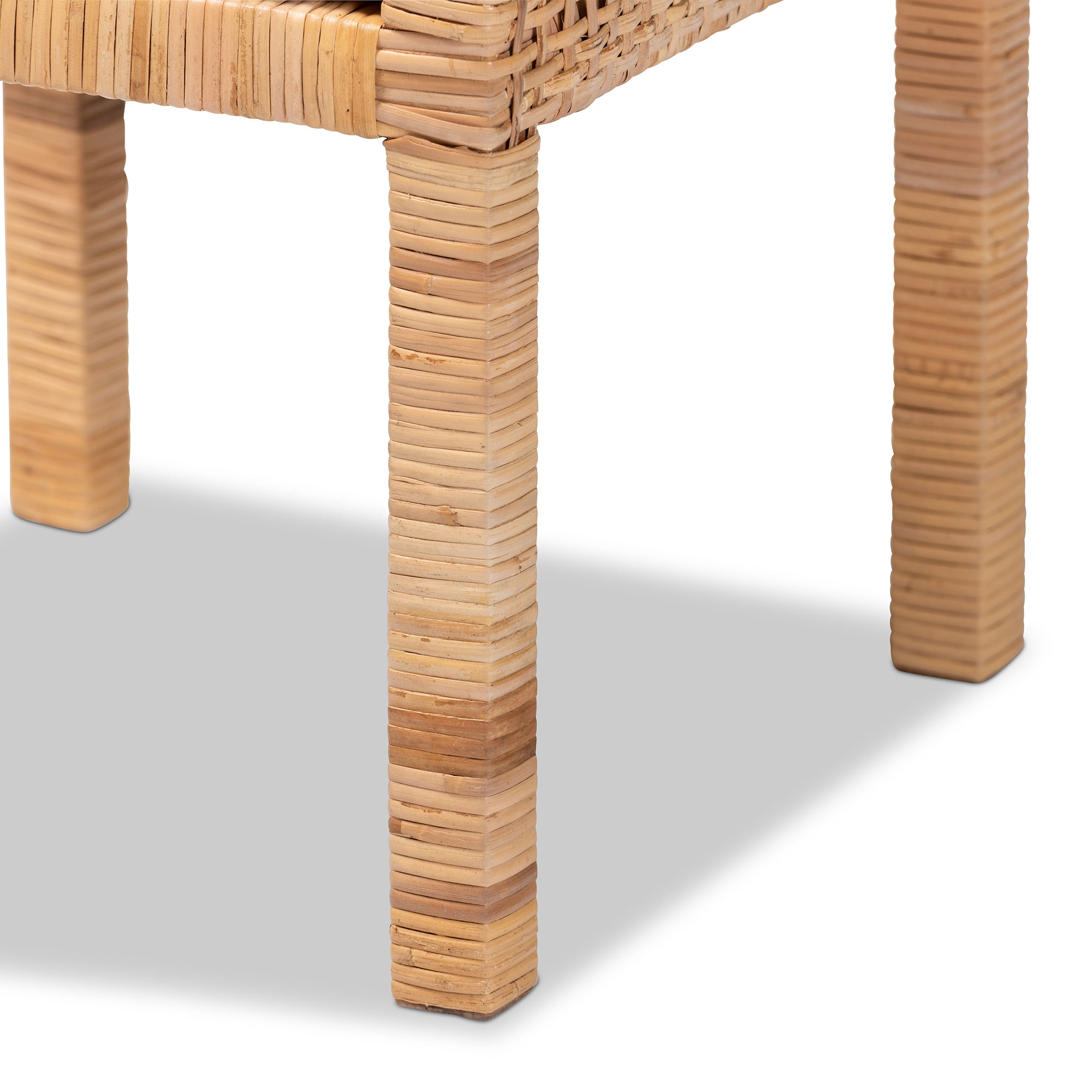 Vivan Modern Bohemian Natural Brown Rattan 1-Door Nightstand