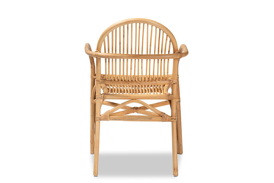 bali & pari Tugera Modern Bohemian Natural Brown Rattan Dining Chair