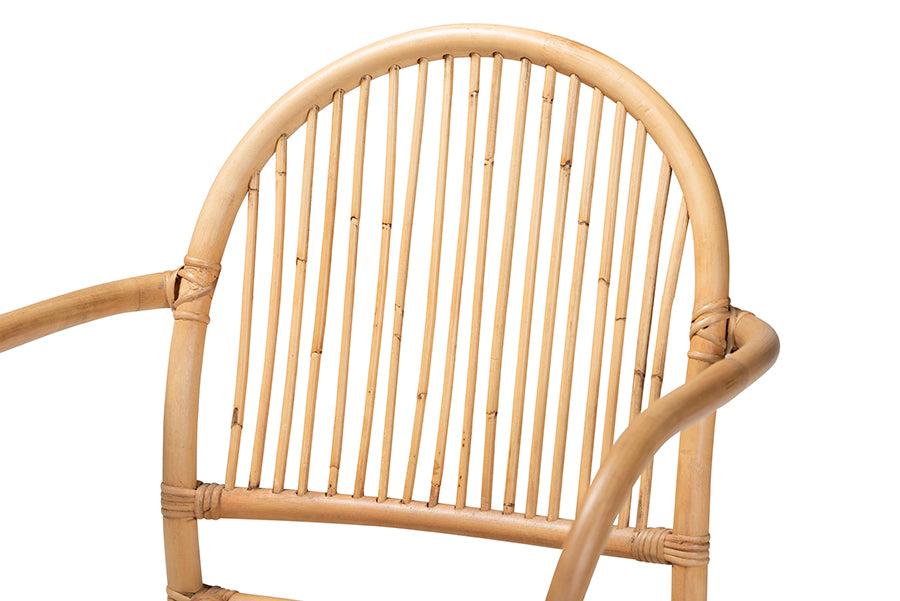 bali & pari Tugera Modern Bohemian Natural Brown Rattan Dining Chair
