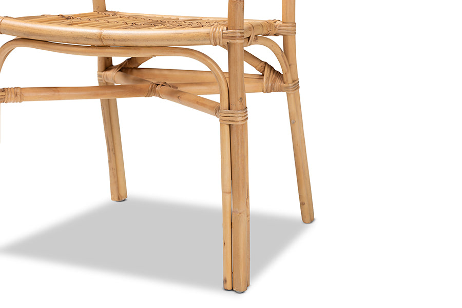 bali & pari Tugera Modern Bohemian Natural Brown Rattan Dining Chair