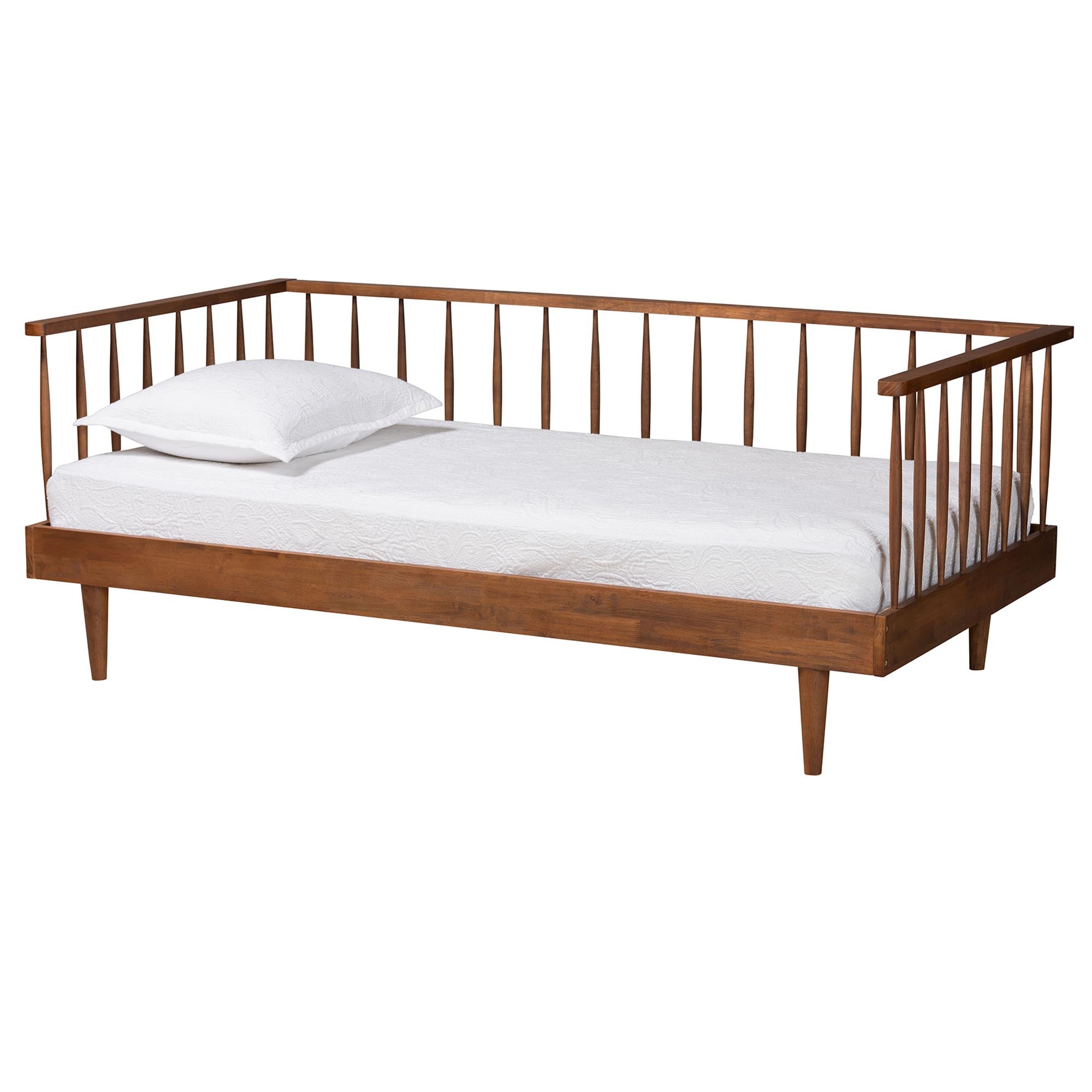 Matilda Mid-Century Modern Ash Walnut Finished Wood Twin Size Daybed