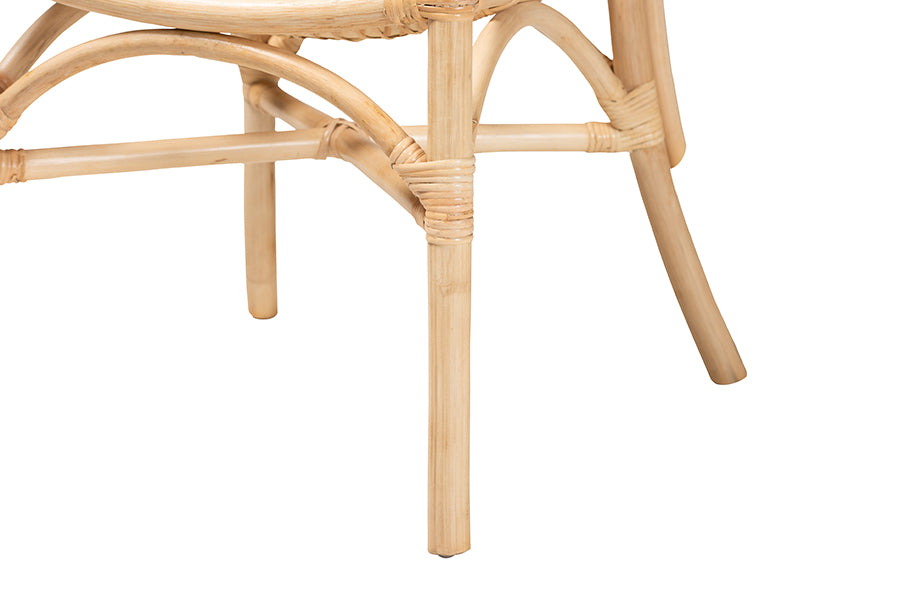 bali & pari Ammi Modern Bohemian Natural Brown Rattan Dining Chair