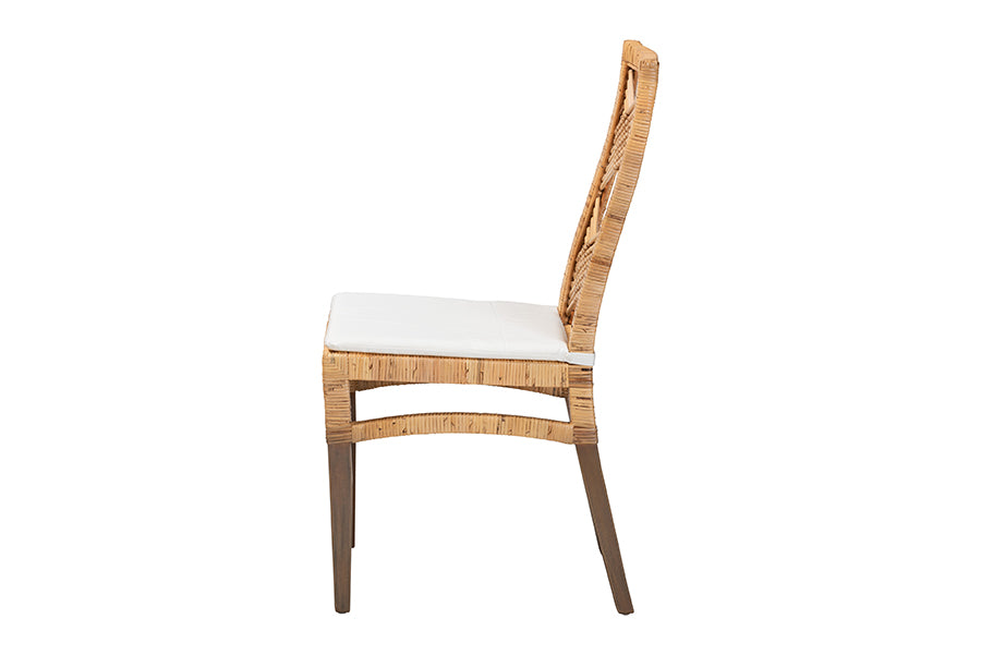 bali & pari Poltak Modern Bohemian Natural Brown Rattan Dining Chair