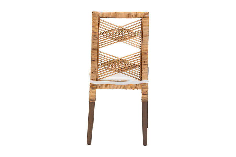 bali & pari Poltak Modern Bohemian Natural Brown Rattan Dining Chair