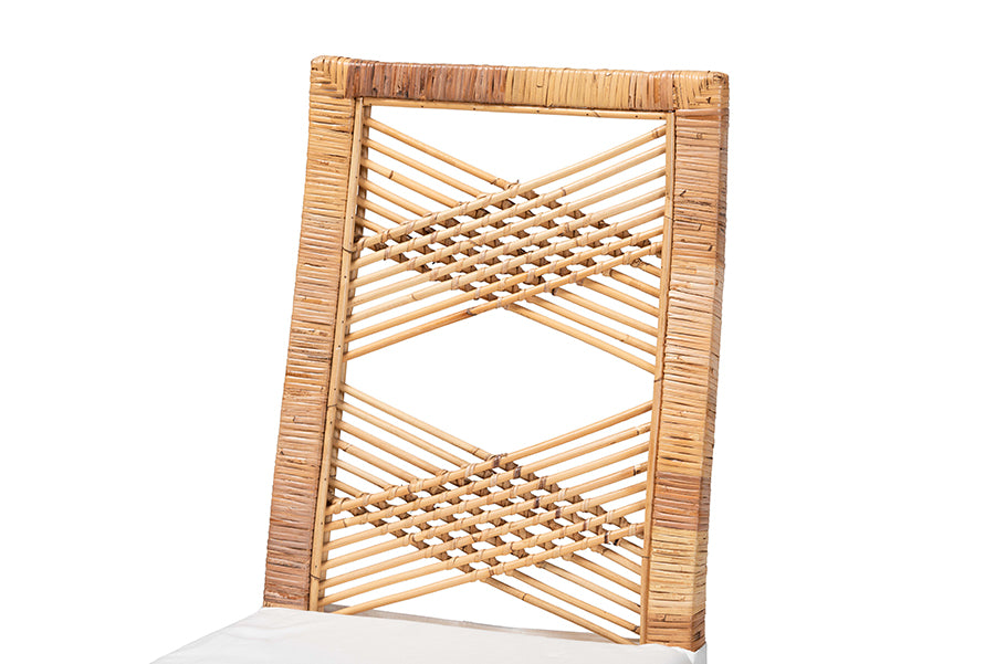 bali & pari Poltak Modern Bohemian Natural Brown Rattan Dining Chair