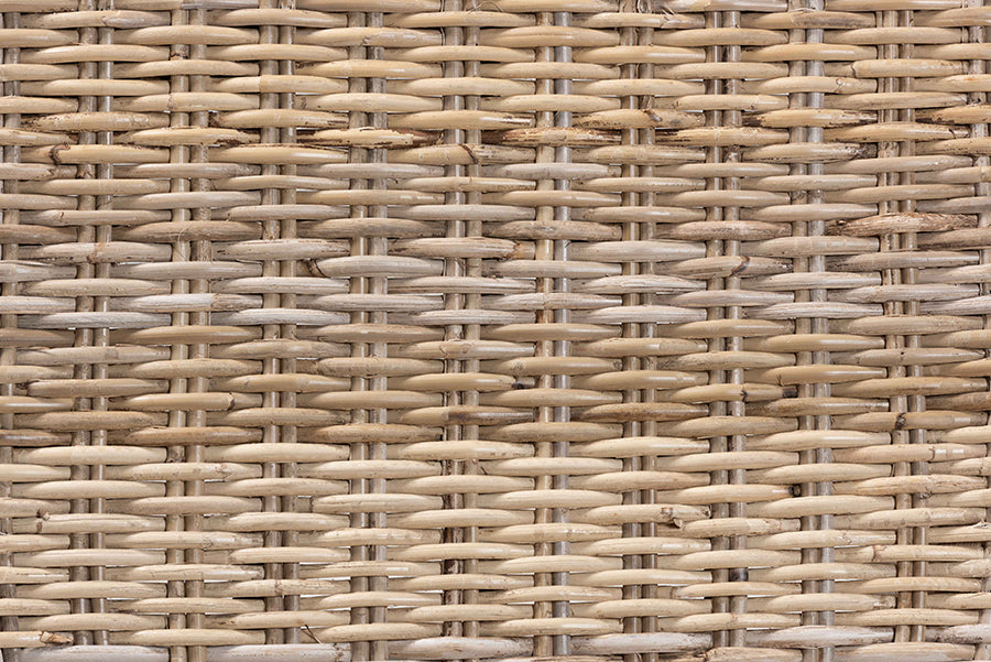 bali & pari Enver Modern Bohemian Grey Rattan and Brown Wood Dining Chair