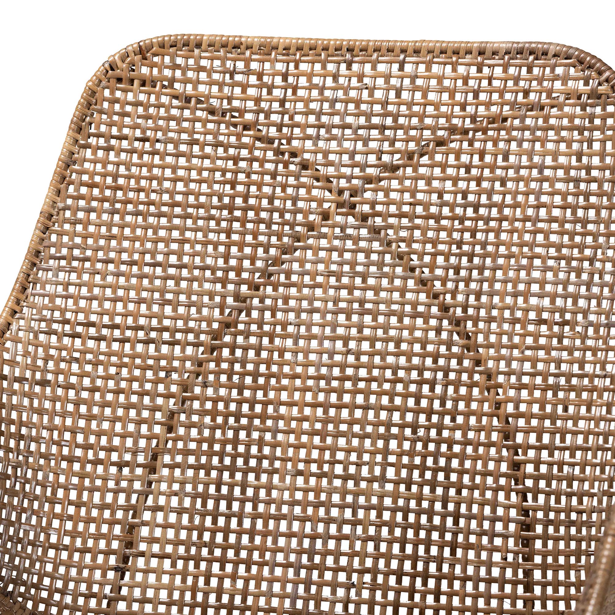 Ballerina Modern Bohemian Greywashed Rattan and Black Metal 5-Piece Dining Set