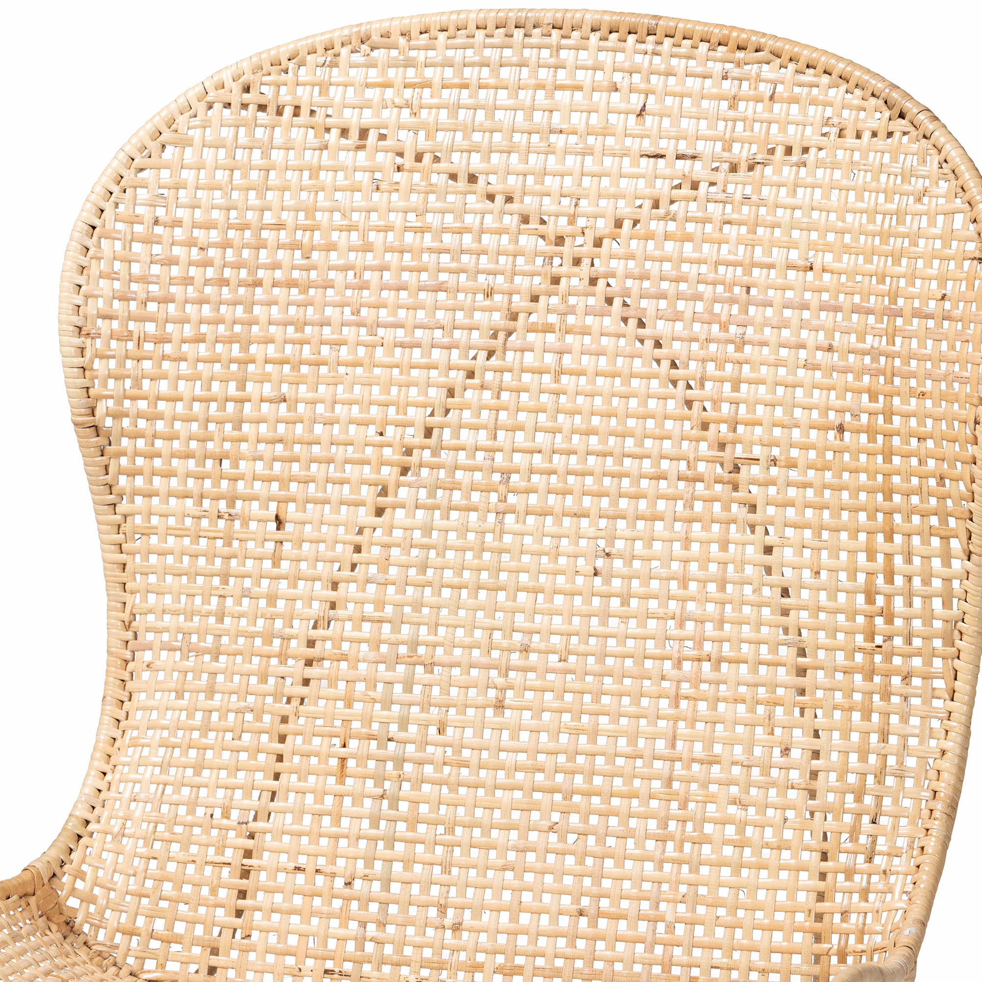 Sabelle Japandi Natural Brown Mahogany Wood and Rattan 5-Piece Dining Set