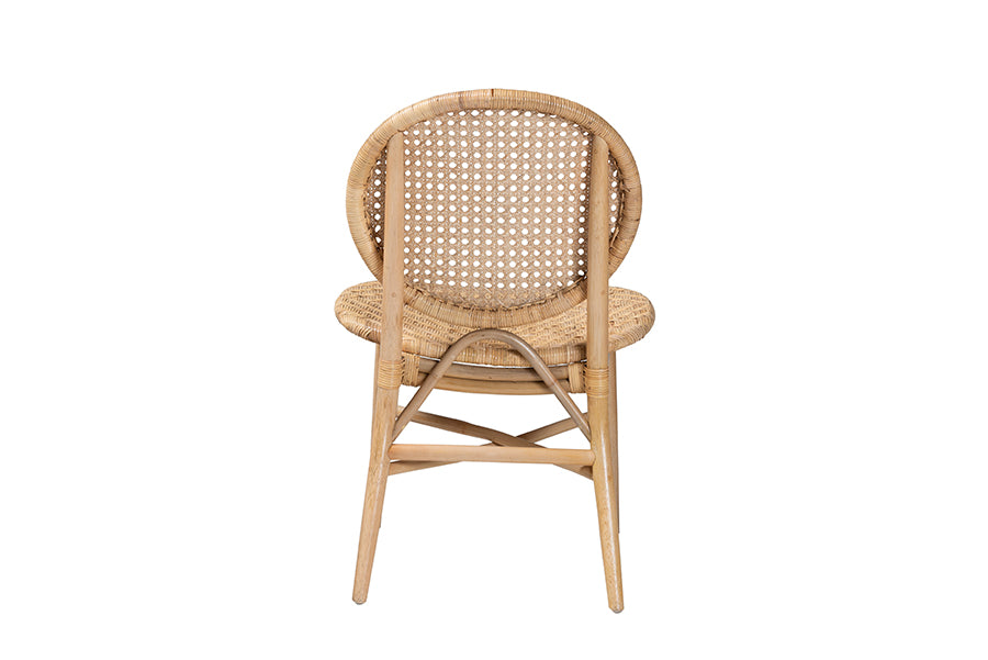 bali & pari Osaka Modern Bohemian Natural Brown Rattan Dining Chair