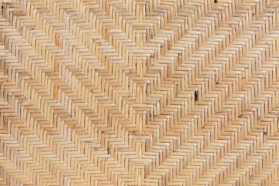 bali & pari Kobe Mid-Century Modern Natural Brown Finished Wood and Rattan Dining Chair