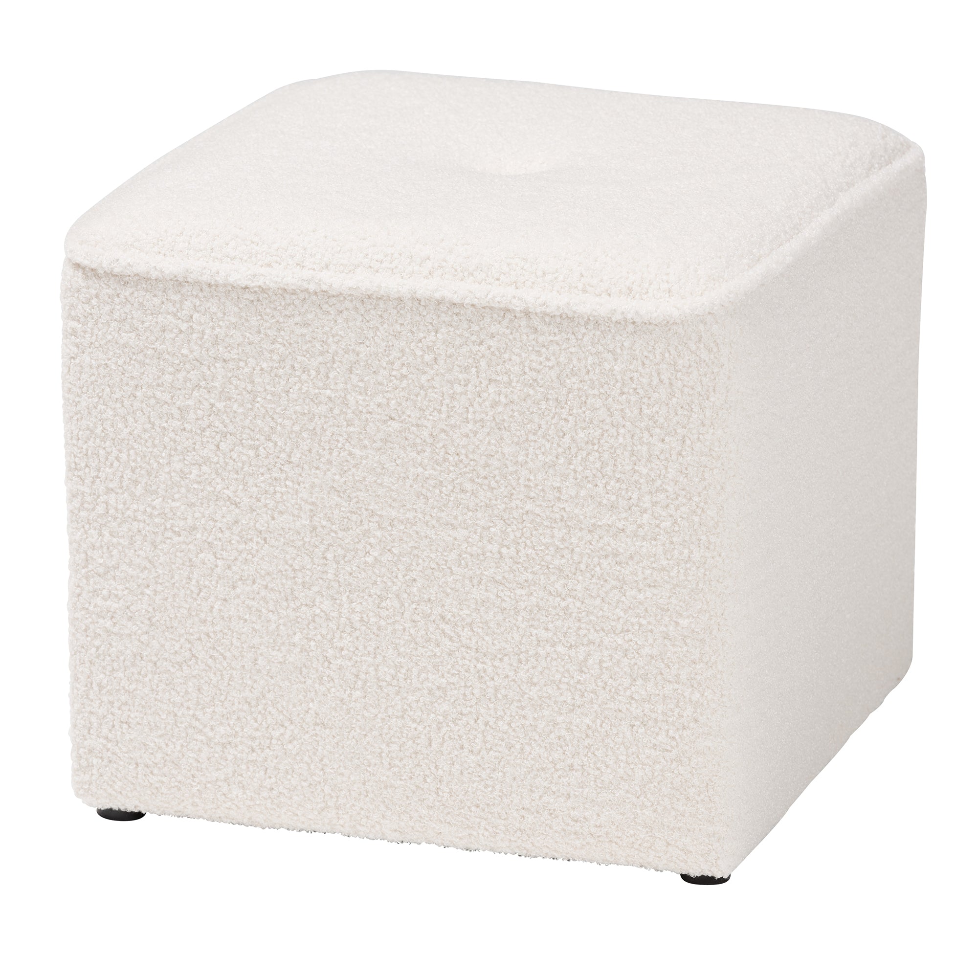 Baxton Studio Isaiah Modern and Contemporary Ivory Boucle Upholstered Ottoman