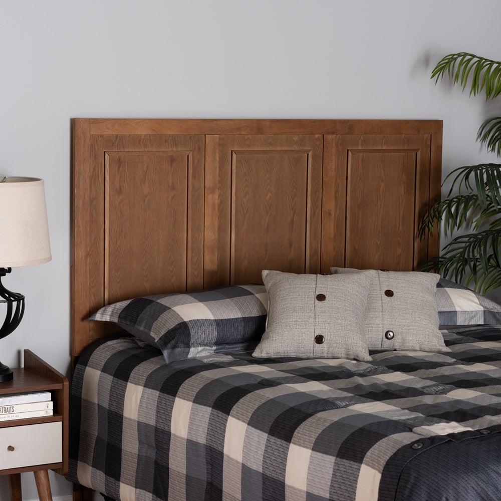 Giordano Classic and Traditional Ash Walnut Finished Wood Queen Size Headboard