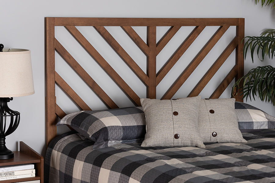 Belisma Modern and Contemporary Ash Walnut Finished Wood King Size Headboard