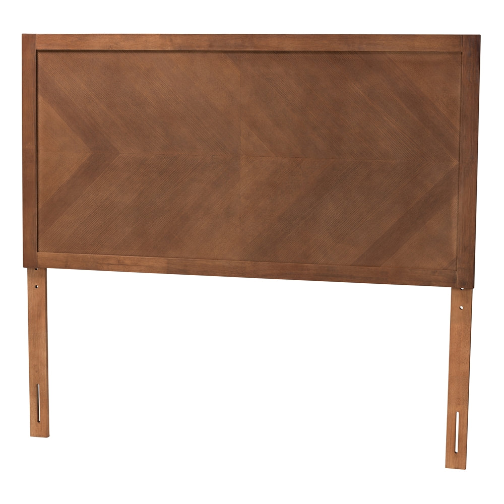 Terrian Classic and Traditional Ash Walnut Finished Wood Queen Size Headboard
