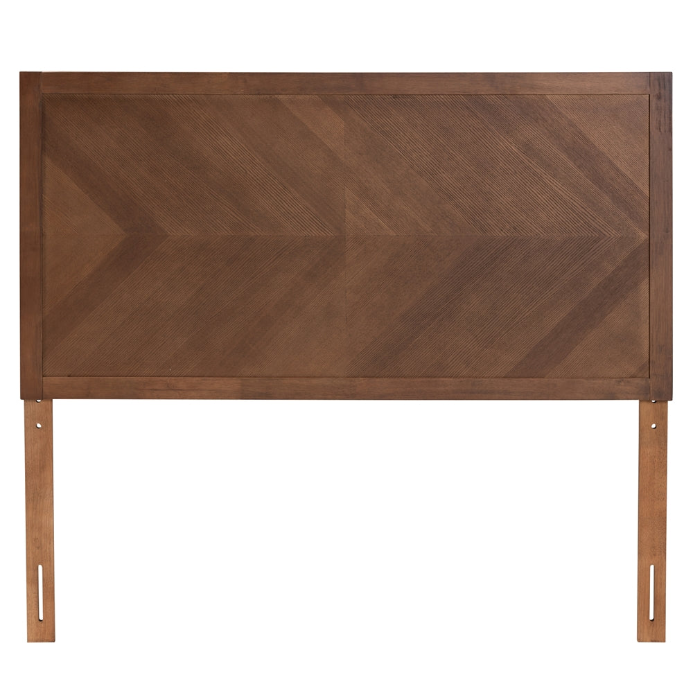 Terrian Classic and Traditional Ash Walnut Finished Wood Queen Size Headboard