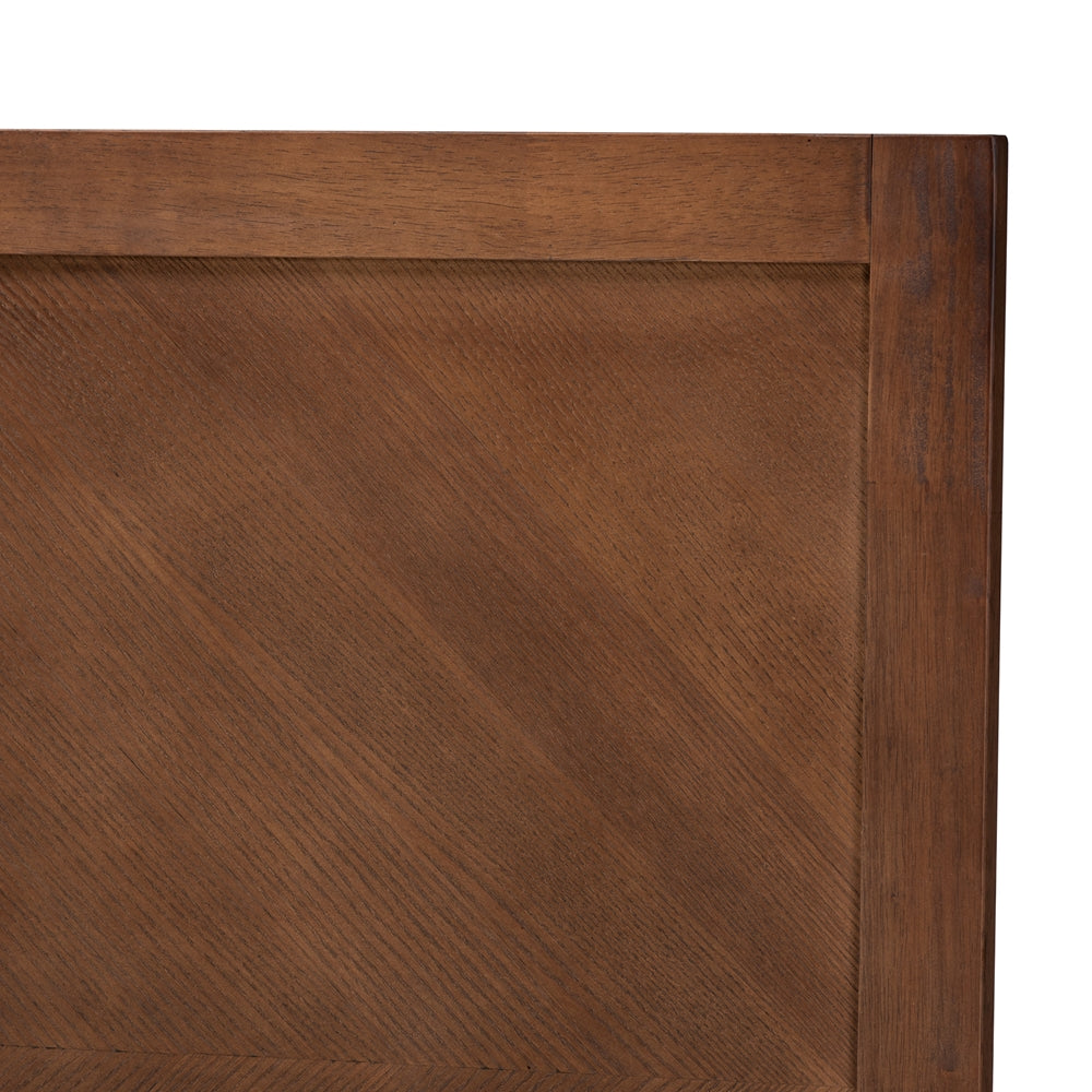 Terrian Classic and Traditional Ash Walnut Finished Wood Queen Size Headboard