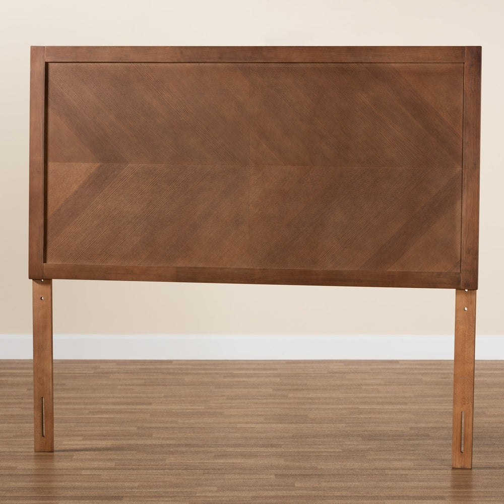Terrian Classic and Traditional Ash Walnut Finished Wood Queen Size Headboard