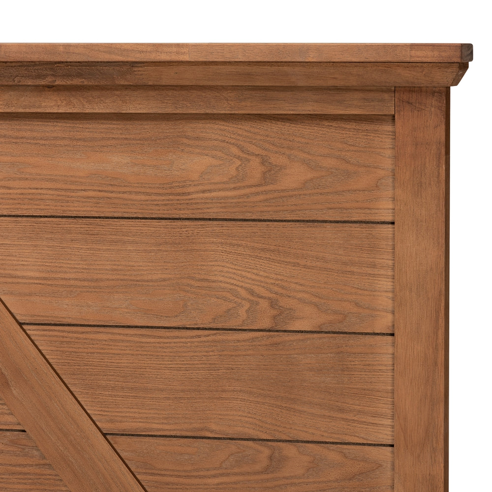 Yorick Classic and Traditional Ash Walnut Finished Wood Queen Size Headboard