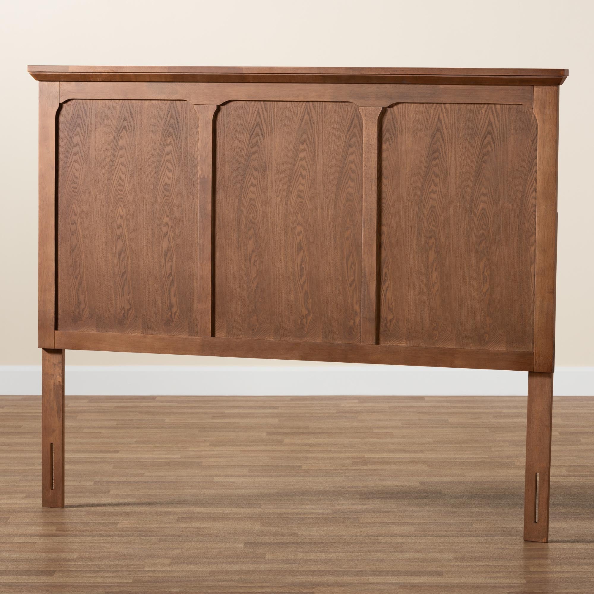Alarice Classic and Traditional Ash Walnut Finished Wood Queen Size Headboard