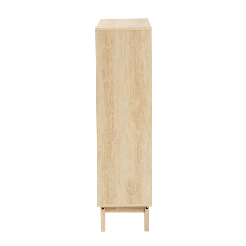 Danina Japandi Oak Brown Finished Wood Bookshelf