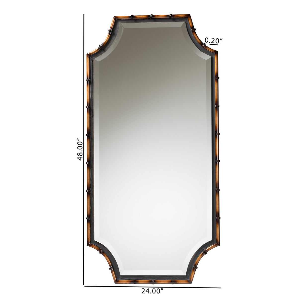 Lieven Rustic  and  Two-Tone Light Brown and Black Finished Metal Accent Wall Mirror