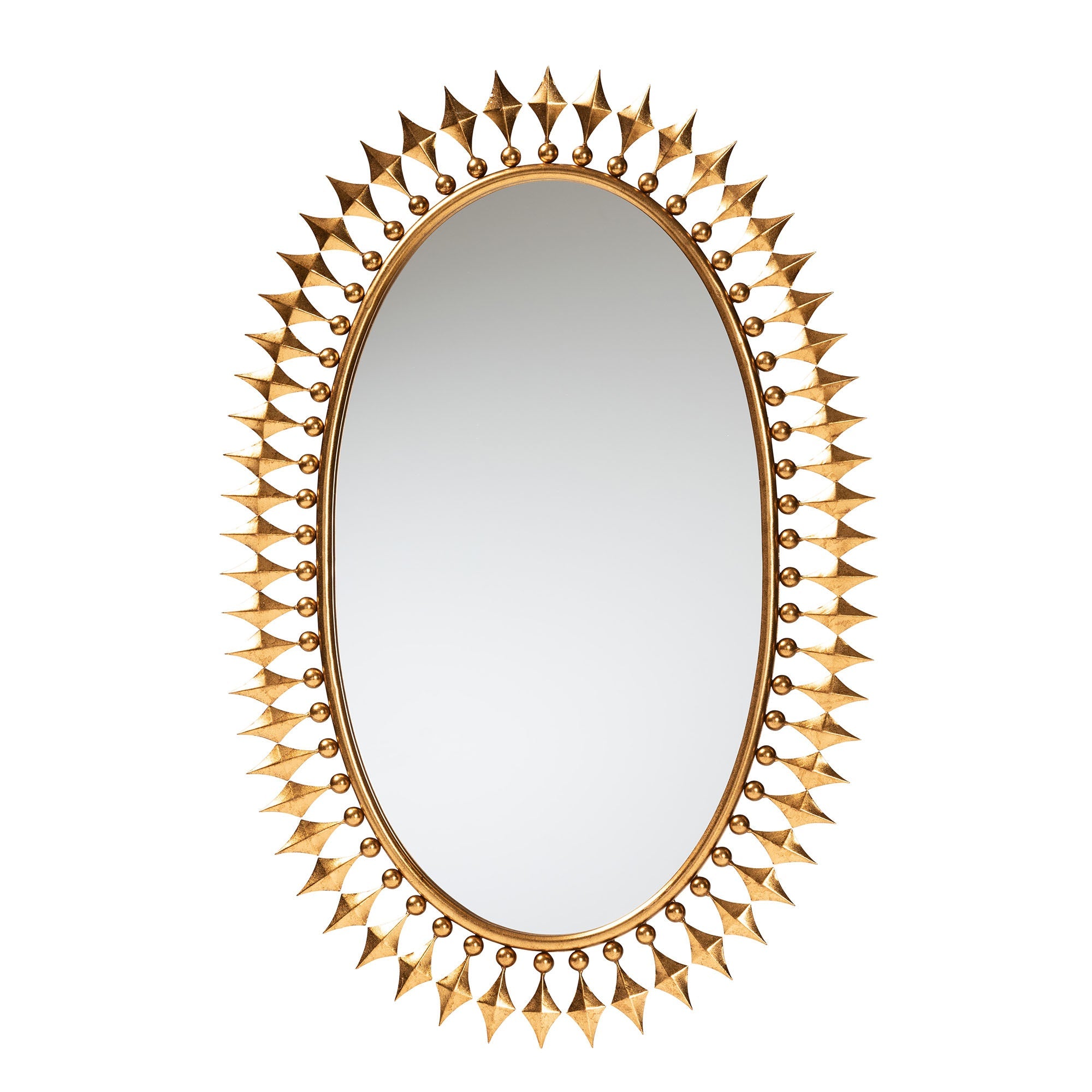 Rogier Modern  and  Antique Goldleaf Metal Accent Wall Mirror